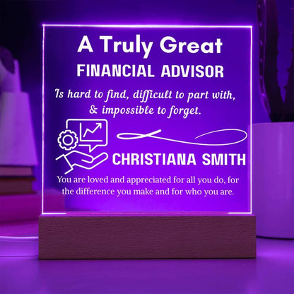 Personalized Financial Advisor Gift Acrylic Plaque – Finance – view 8