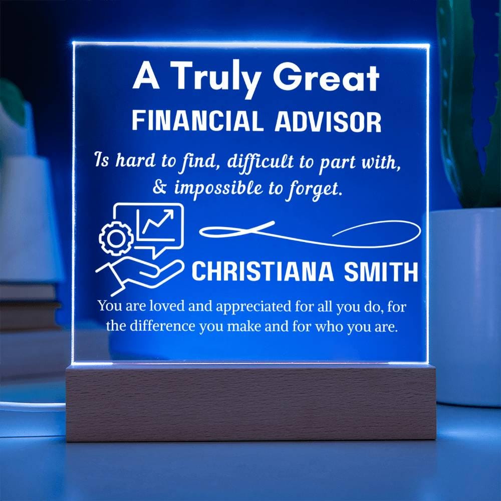 Personalized Financial Advisor Gift Acrylic Plaque – Finance – view 4