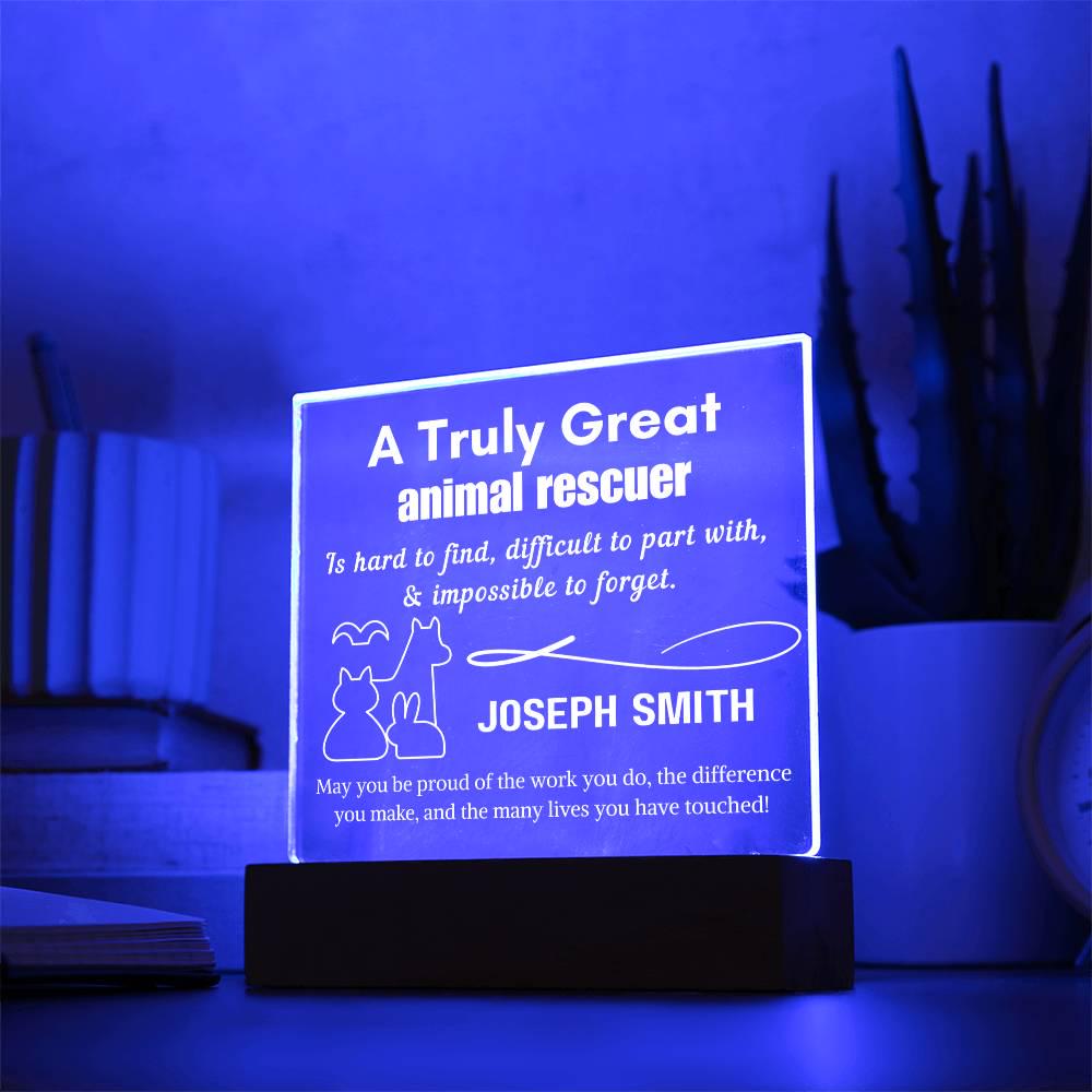 Personalized Animal Rescuer Gift LED Acrylic Sign – Dog Rescuer – view 7
