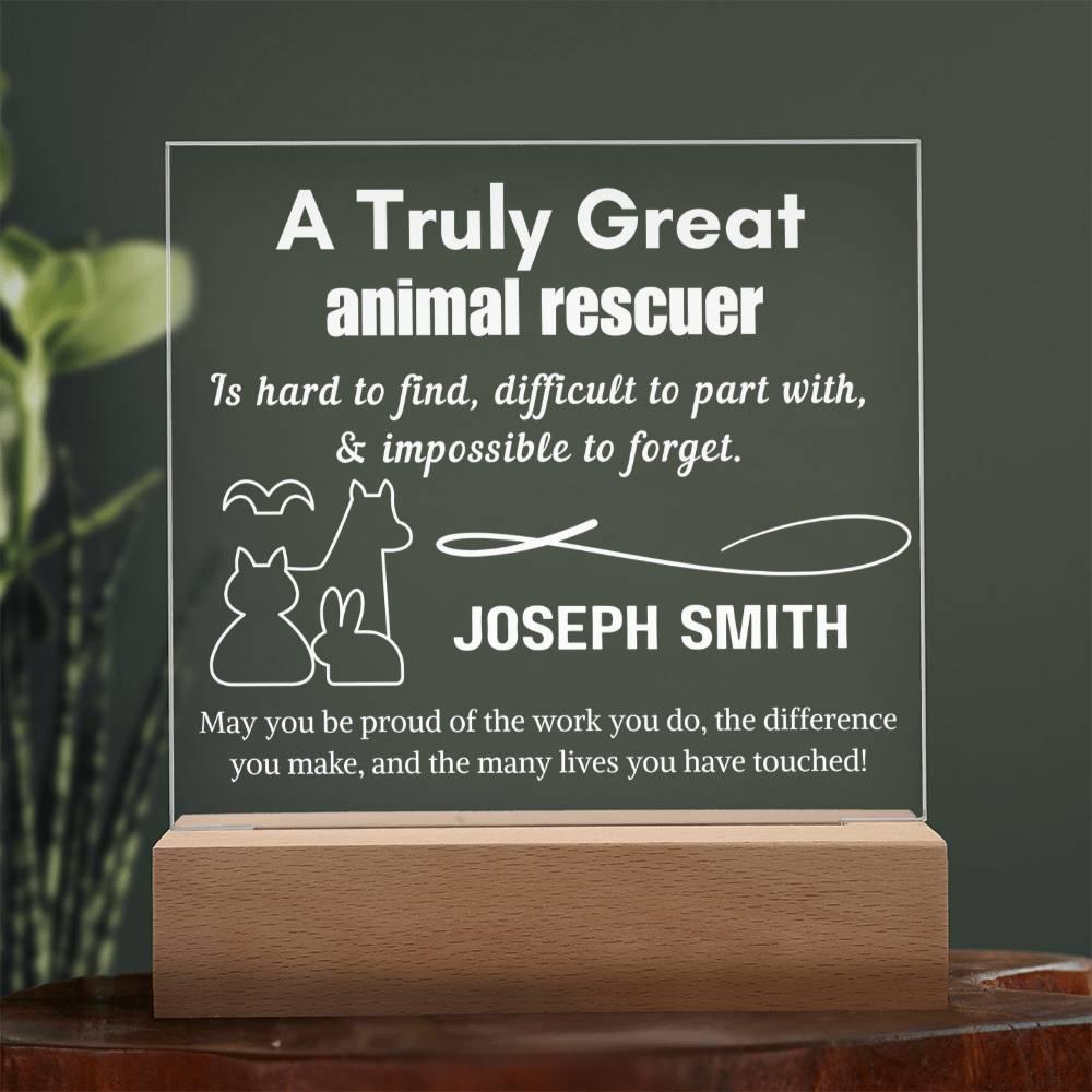 Personalized Animal Rescuer Gift LED Acrylic Sign – Dog Rescuer – view 2