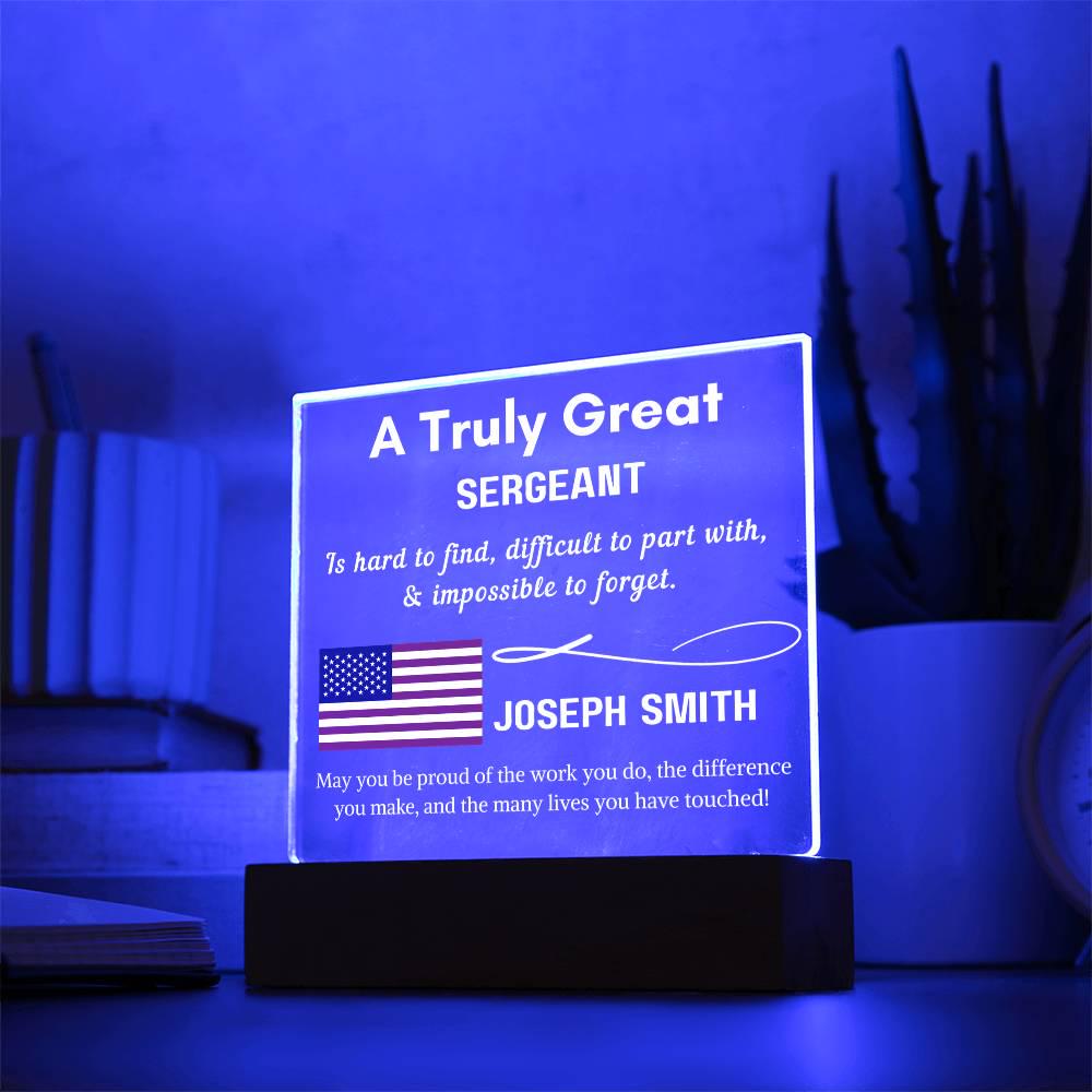 Personalized Sergeant Gift Acrylic Sign – Police Sergeant Promotion – view 10
