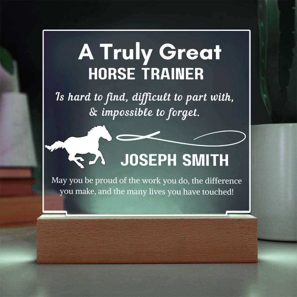 Personalized Horse Trainer Gift Acrylic Sign – Horse Riding Instructor