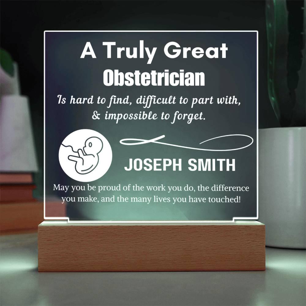 Personalized Obstetrician Gift LED Acrylic Sign – Baby Doctor Gift