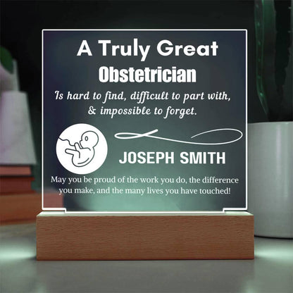 Personalized Obstetrician Gift LED Acrylic Sign – Baby Doctor Gift