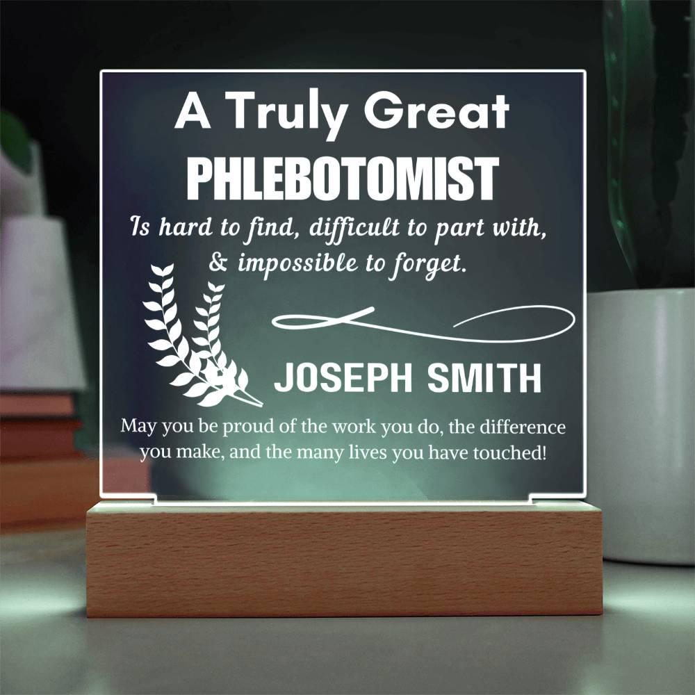Personalized Phlebotomist Gift Acrylic Sign – Phlebotomy Gift