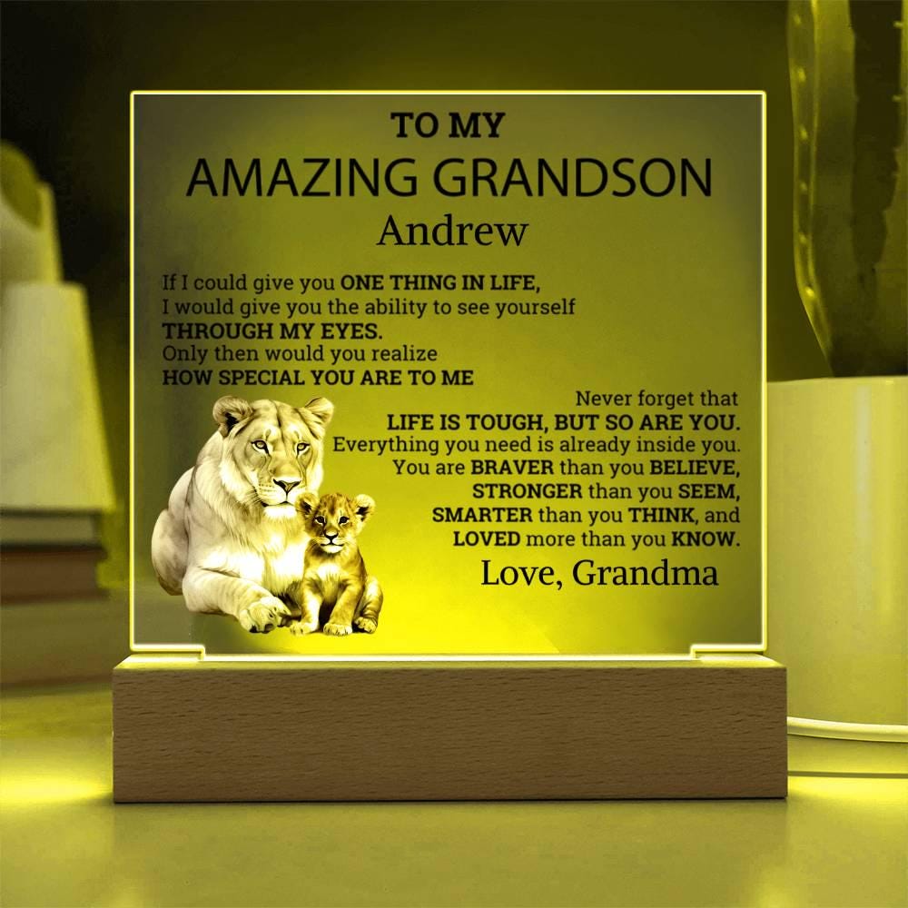 To My Amazing Grandson LED Acrylic Plaque – Grandson Gift from Grandpa – view 6