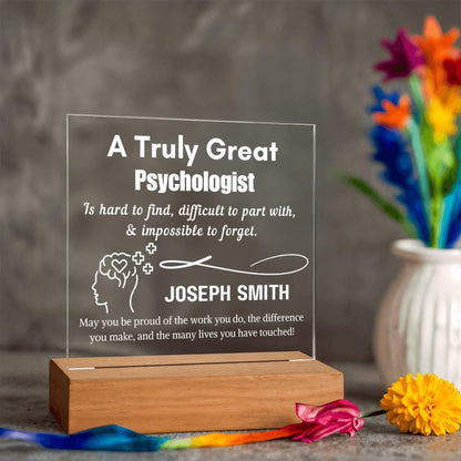 Personalized Psychologist Gift LED Acrylic Sign – Psych Grad Gift – view 9