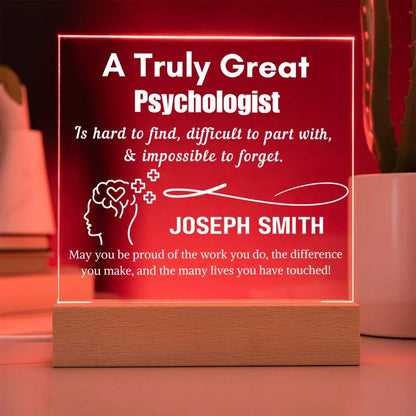 Personalized Psychologist Gift LED Acrylic Sign – Psych Grad Gift – view 8