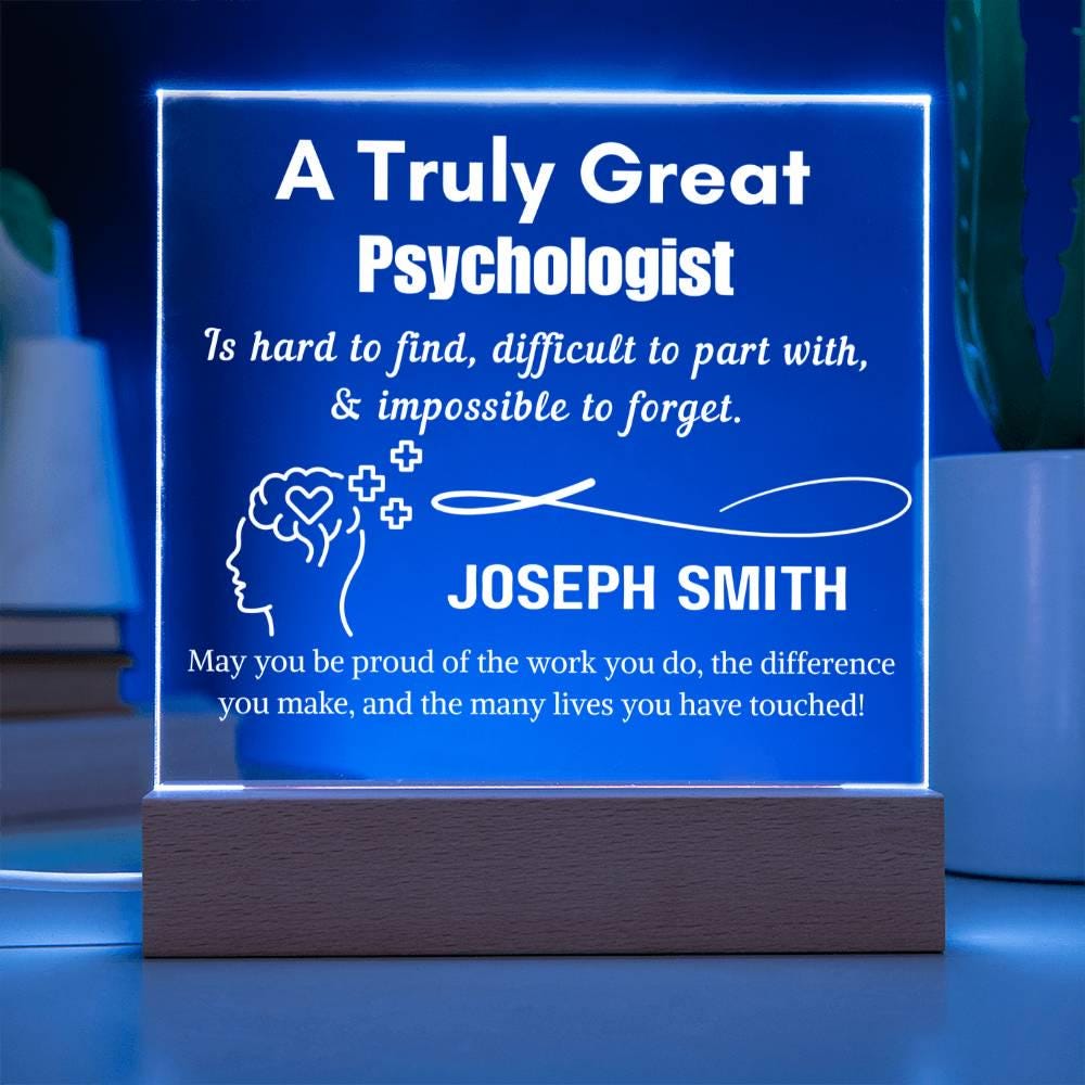 Personalized Psychologist Gift LED Acrylic Sign – Psych Grad Gift – view 3