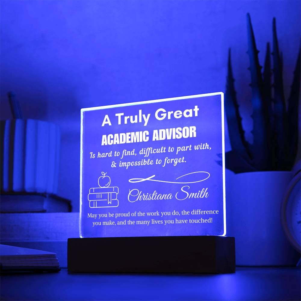 Personalized Academic Advisor Gift Acrylic Sign – College & High – view 3