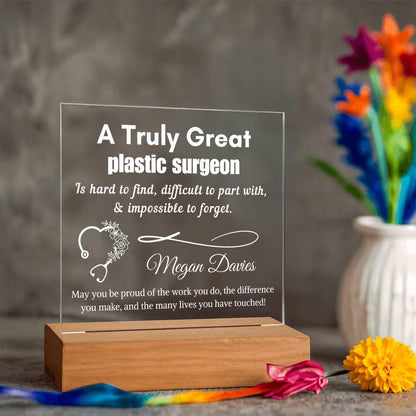 Personalized Plastic Surgeon Gift LED acrylic Sign – Cosmetic Surgery – view 9