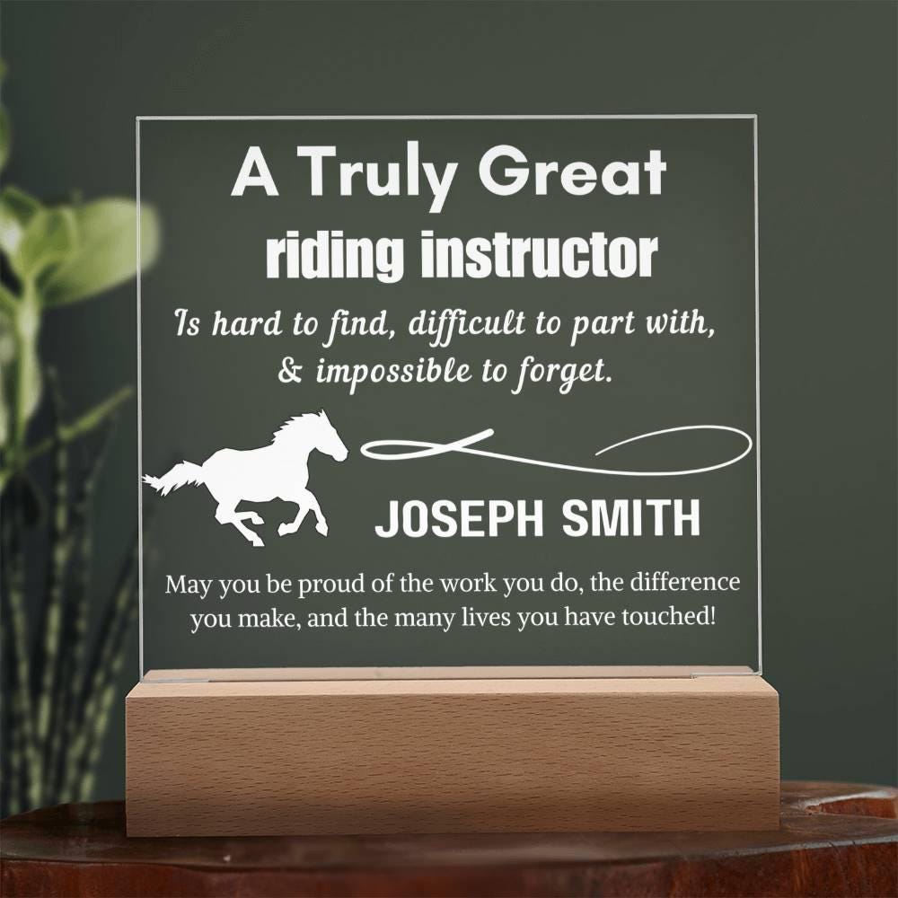Personalized Riding Instructor Gift LED Acrylic Sign – Horse Trainer – view 3