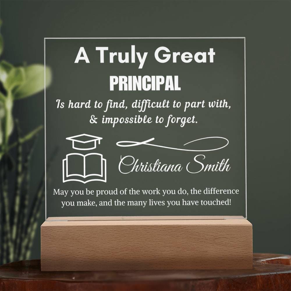 Personalized Principal Gift Acrylic Sign – School Principal – view 2