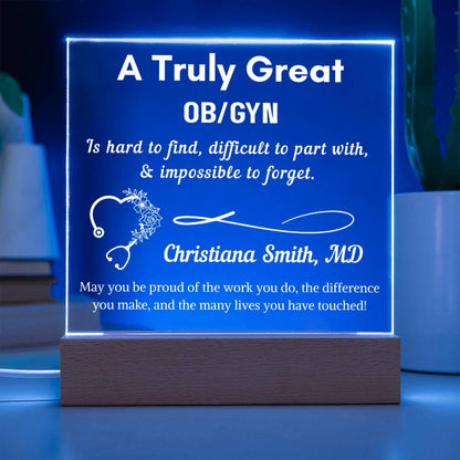 Personalized OBGYN Gift Acrylic Light Sign – Ob-Gyn Doctor – view 7