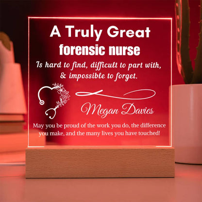 Forensic Nurse Appreciation Acrylic Sign – Personalized Gift – view 8