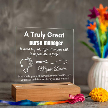 Personalized Nurse Manager Acrylic LED Sign: Appreciation Gift – view 10