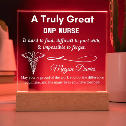 Personalized DNP Nurse LED Acrylic Sign: Graduation/Appreciation Gift – view 5