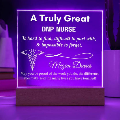 Personalized DNP Nurse LED Acrylic Sign: Graduation/Appreciation Gift – view 4