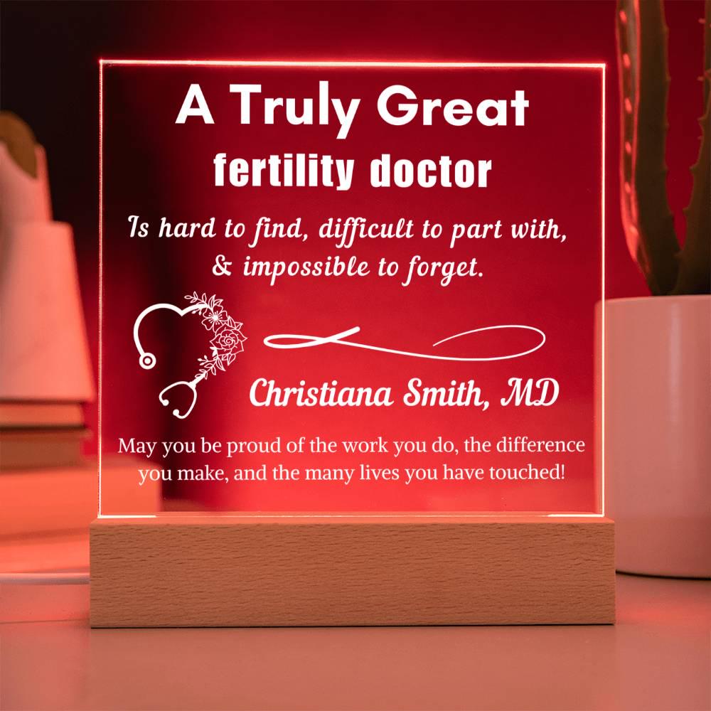 Personalized Fertility Doctor Gift – Cordless LED Acrylic Sign – view 8