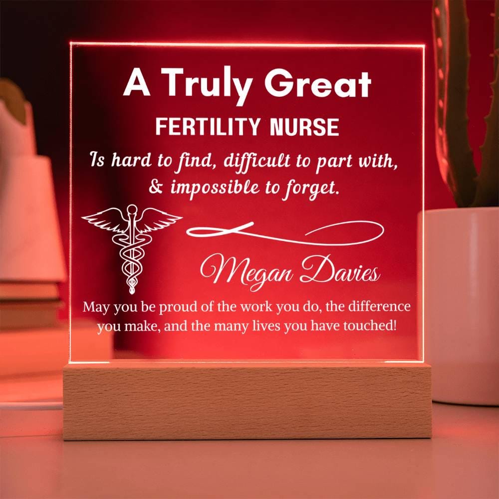 Personalized Fertility Nurse Gift – Cordless LED Acrylic Sign – view 9
