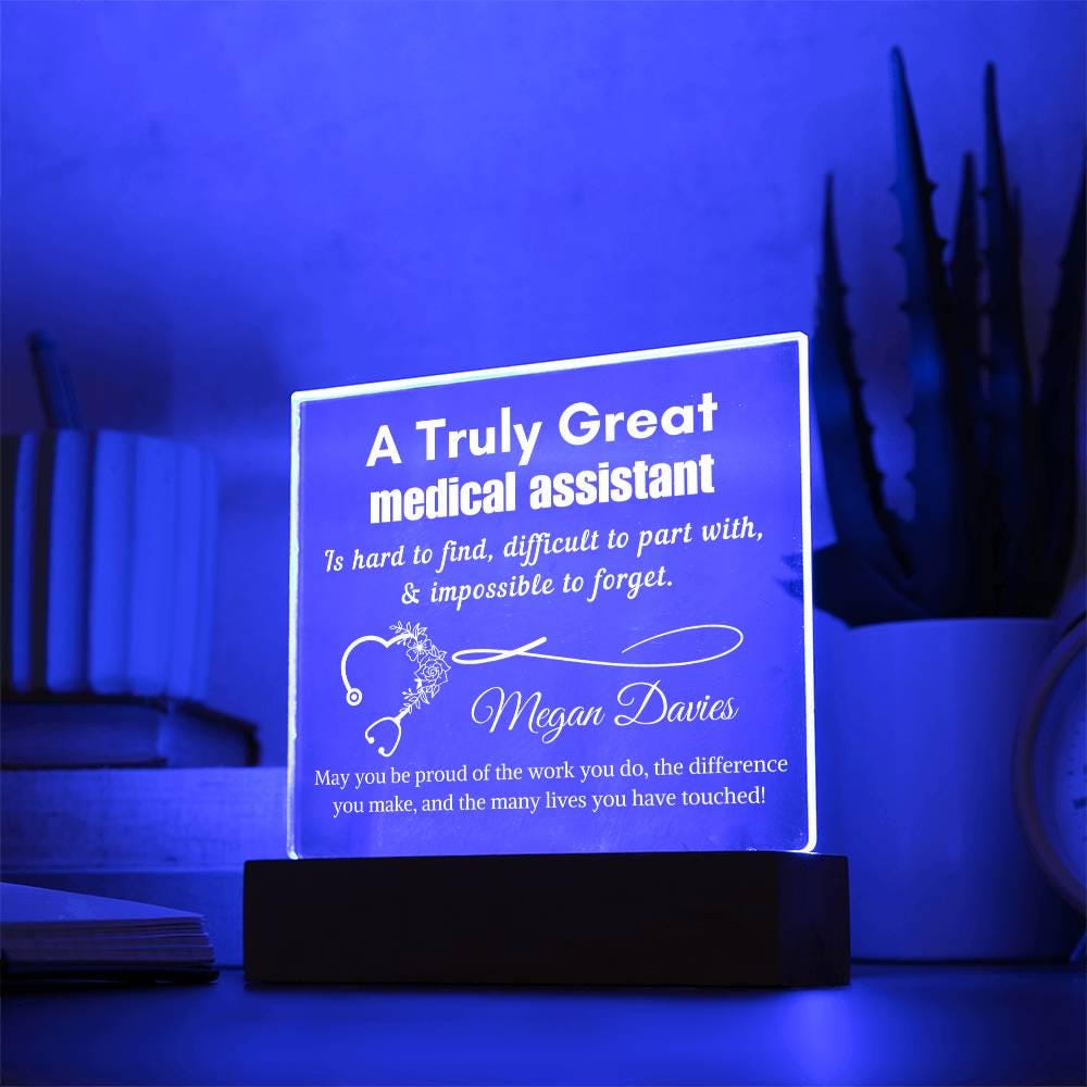 Personalized Medical Assistant Gift Cordless LED Acrylic Sign – CMA – view 8