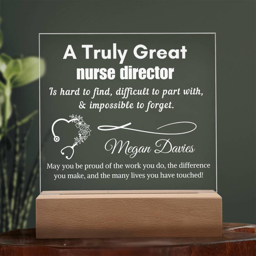 Personalized Nurse Director Gift Cordless LED Acrylic Sign– Director – view 2