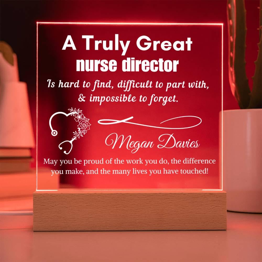 Personalized Nurse Director Gift Cordless LED Acrylic Sign– Director – view 9