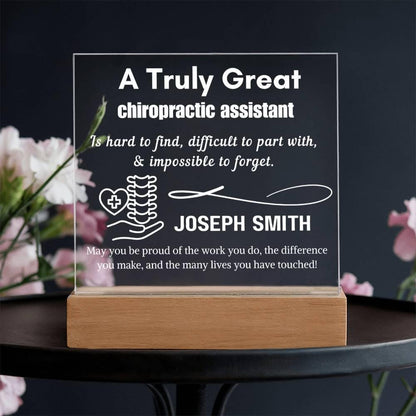 Personalized Chiropractic Assistant Gift Cordless LED Acrylic Sign – view 2