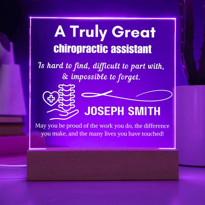 Personalized Chiropractic Assistant Gift Cordless LED Acrylic Sign – view 7