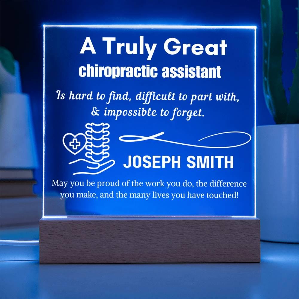 Personalized Chiropractic Assistant Gift Cordless LED Acrylic Sign – view 3