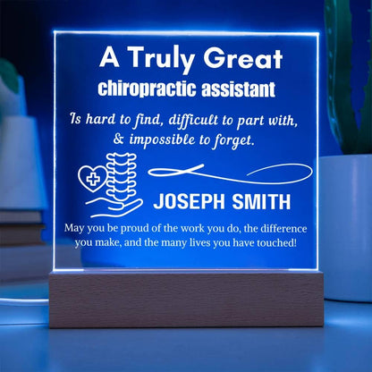 Personalized Chiropractic Assistant Gift Cordless LED Acrylic Sign – view 3