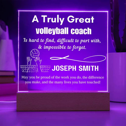 Personalized Volleyball Coach Gift Cordless LED Acrylic Sign – Gift – view 4