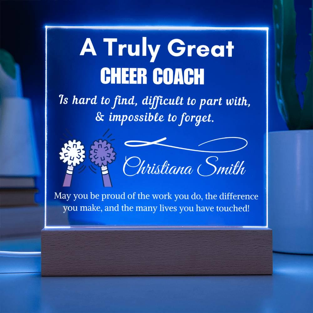 Personalized Cheer Coach Acrylic LED Sign: Thank You Gift – view 4