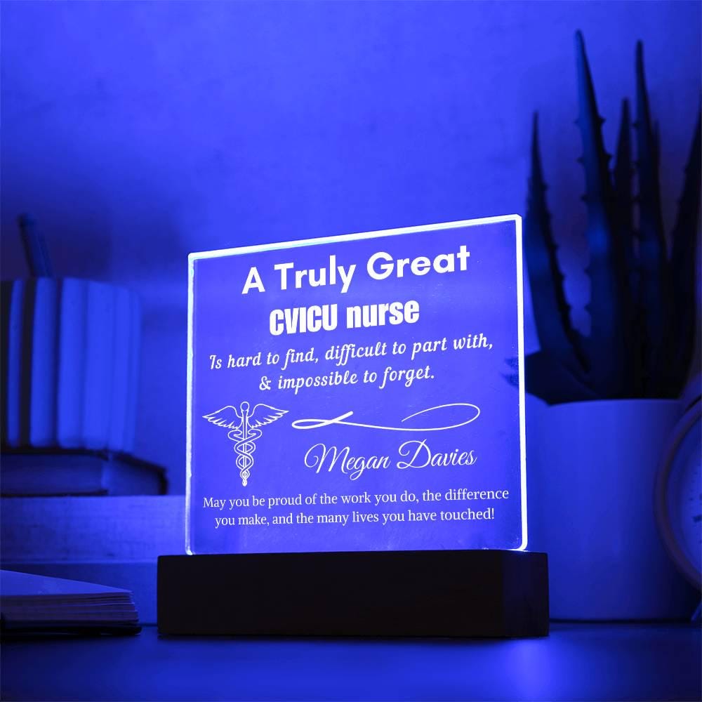Personalized CVICU Nurse Gift Cordless LED Acrylic Sign – view 7