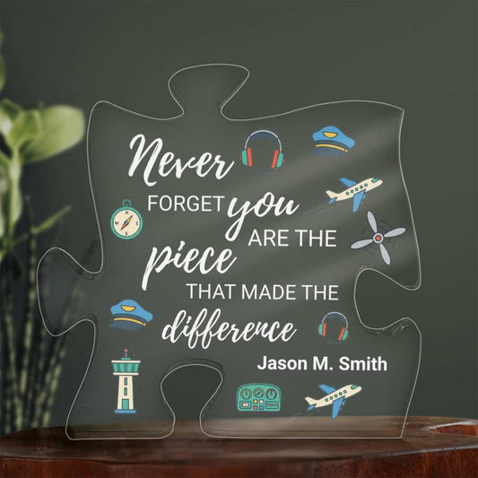 Pilot Gift Personalized Acrylic Puzzle – Gift for Pilot Birthday
