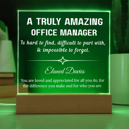 Personalized Office Manager Gift Acrylic Sign – Corporate Gifts – view 10