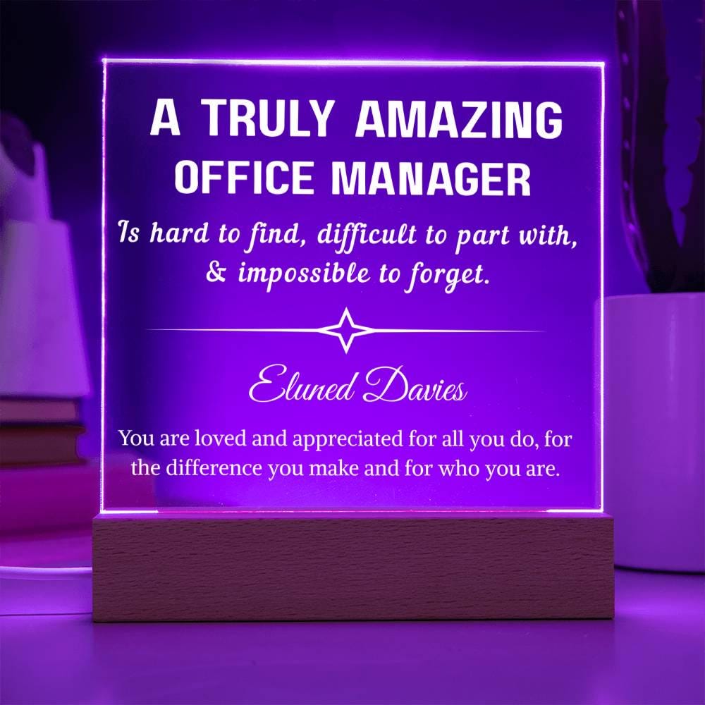 Personalized Office Manager Gift Acrylic Sign – Corporate Gifts – view 8