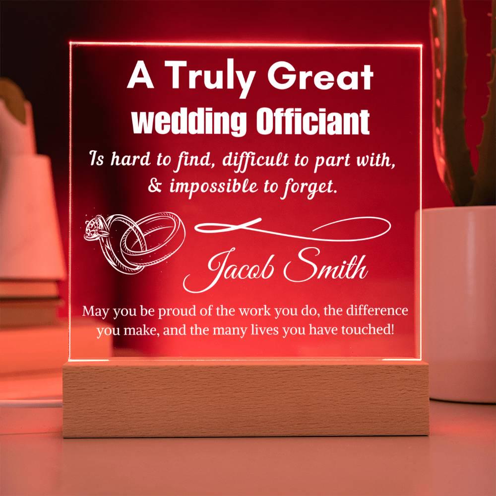 Personalized Wedding Officiant Gift Acrylic LED Sign – Custom Weeding – view 9