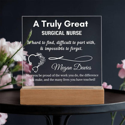 Personalized Surgical Nurse Gift Acrylic LED Sign – Surgical Tech Gift – view 4
