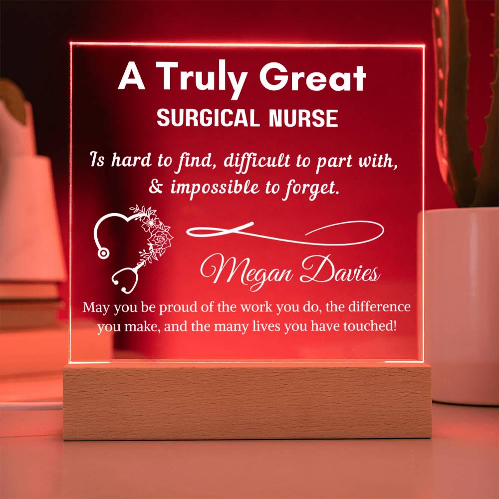 Personalized Surgical Nurse Gift Acrylic LED Sign – Surgical Tech Gift – view 9