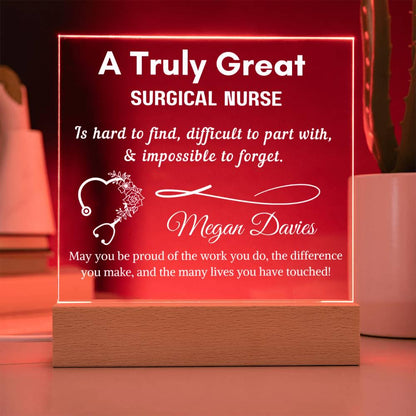 Personalized Surgical Nurse Gift Acrylic LED Sign – Surgical Tech Gift – view 9