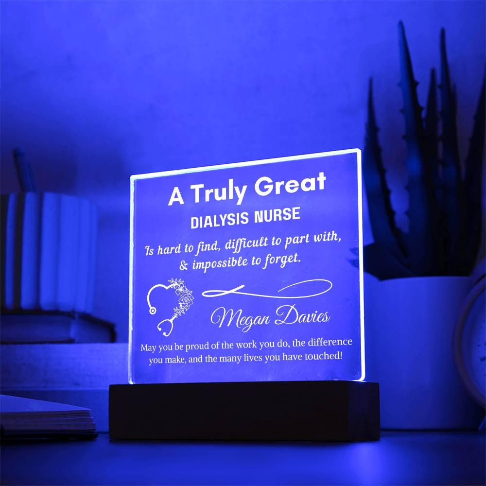 Personalized Dialysis Nurse Gift Acrylic LED Sign – Dialysis Nurse – view 7