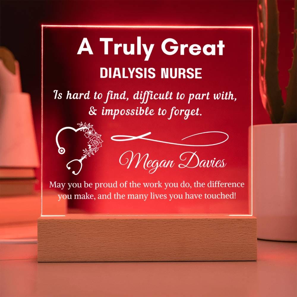 Personalized Dialysis Nurse Gift Acrylic LED Sign – Dialysis Nurse – view 8