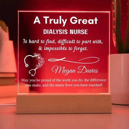 Personalized Dialysis Nurse Gift Acrylic LED Sign – Dialysis Nurse – view 8