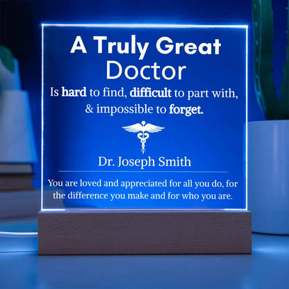 Personalized Doctor Gift Acrylic LED Sign – Doctor Appreciation – view 4