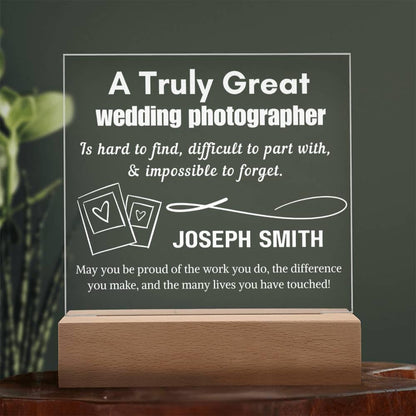 Personalized Wedding Photographer Gift Acrylic LED Sign – Photography – view 5