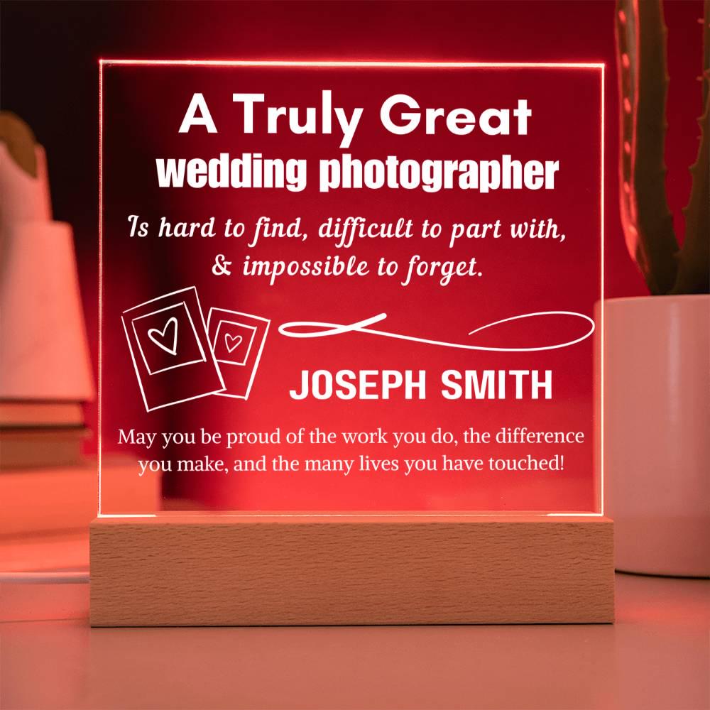 Personalized Wedding Photographer Gift Acrylic LED Sign – Photography – view 2