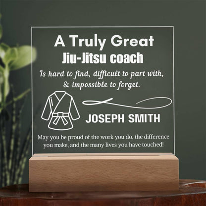 Personalized Jiu Jitsu Coach Gift Acrylic LED Sign – Jiu Jitsu – view 3