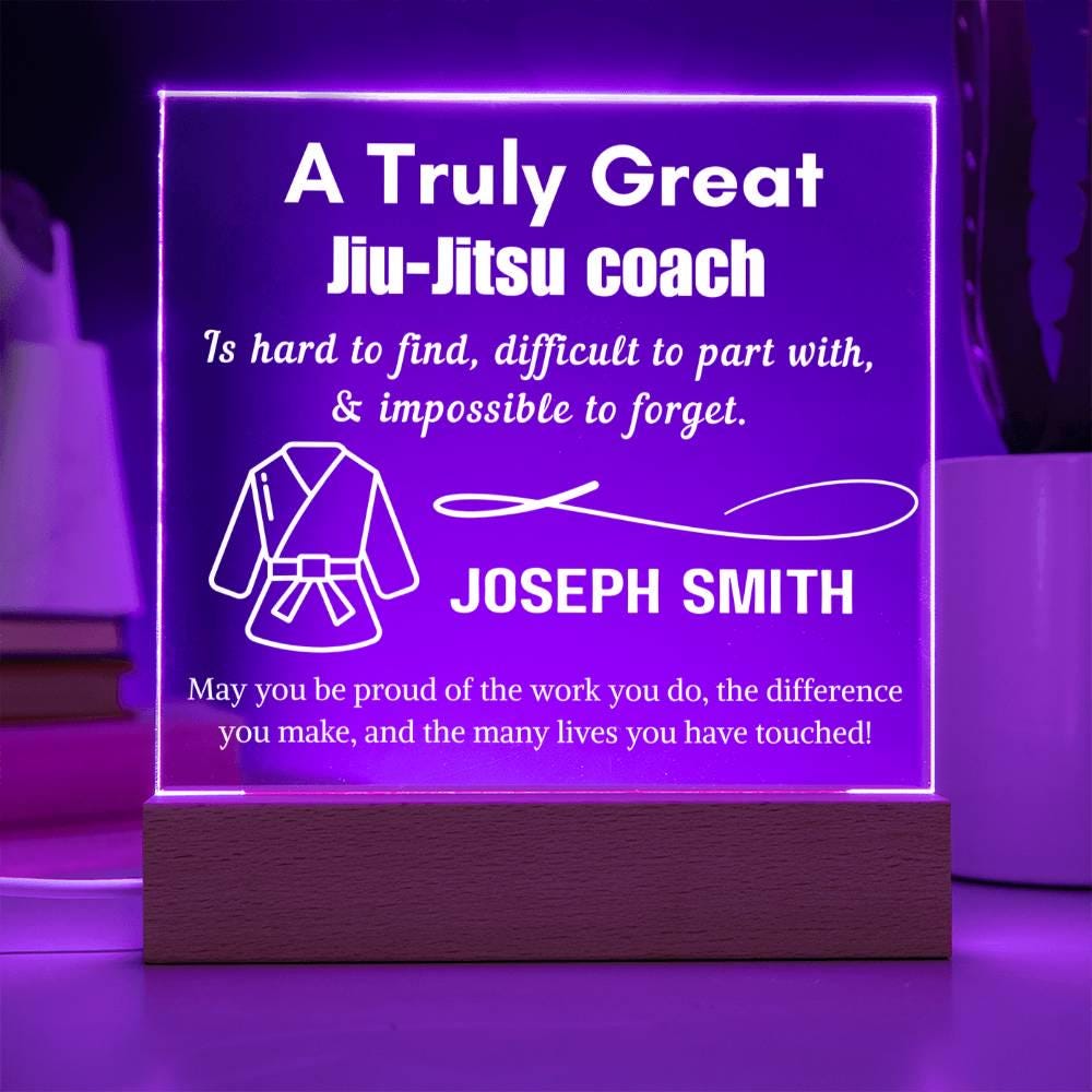 Personalized Jiu Jitsu Coach Gift Acrylic LED Sign – Jiu Jitsu – view 9