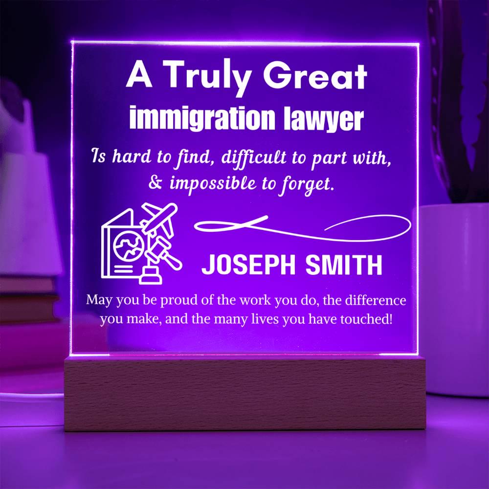 Personalized Immigration Lawyer Gift Acrylic LED Sign – Custom Gift – view 4